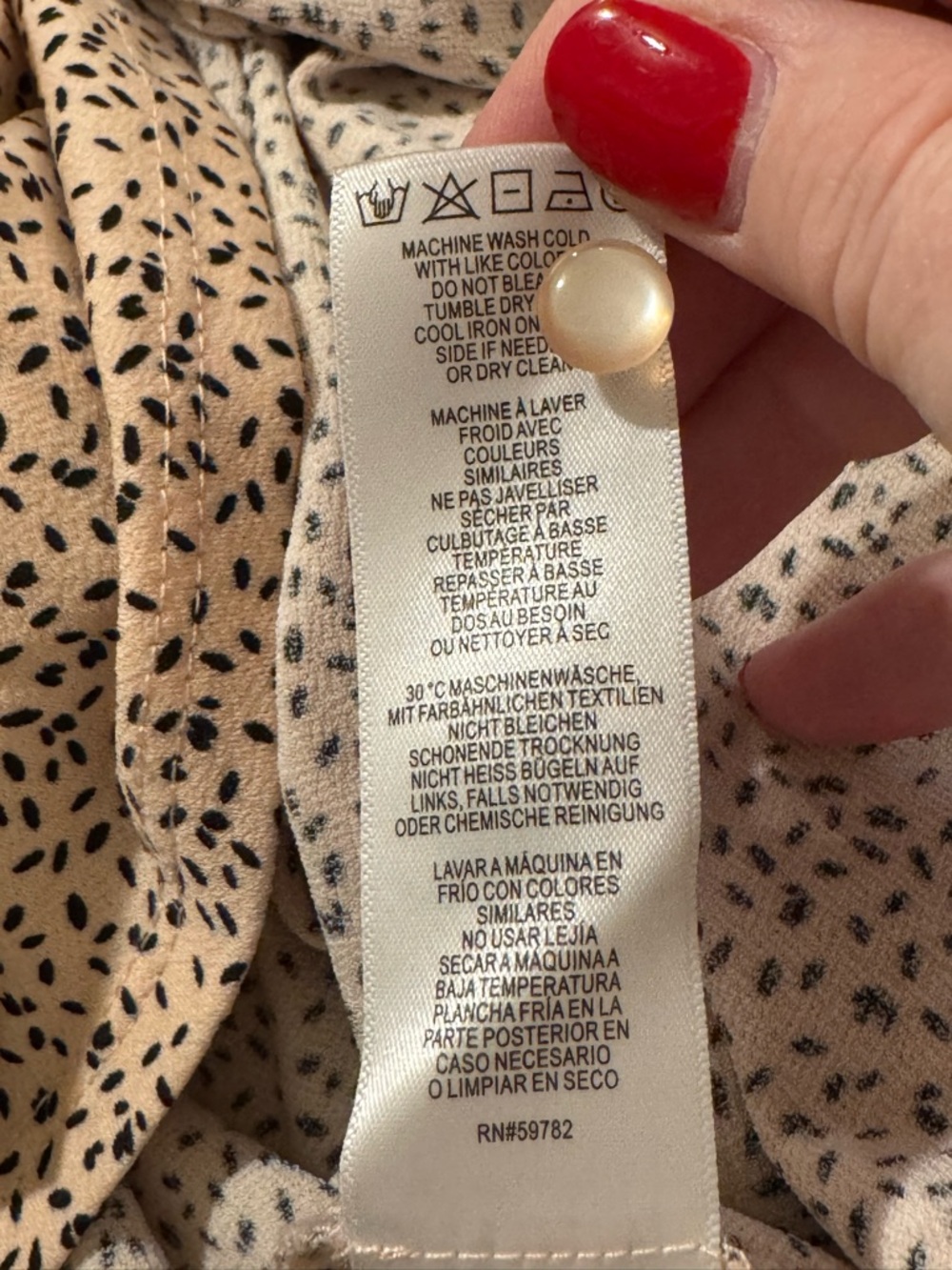 Adrianna Papell Peach Printed Long Sleeve Blouse - Picture 9 of 9